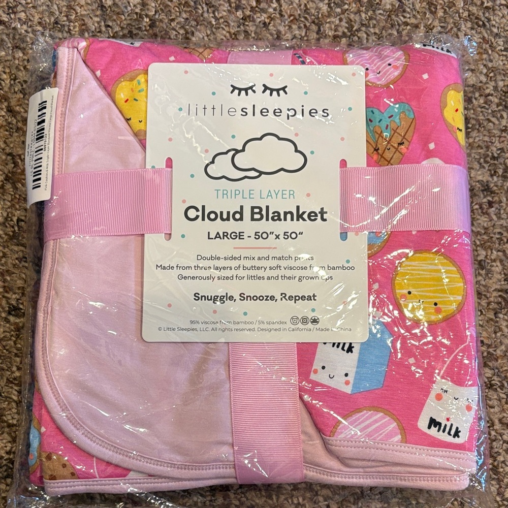 Little Sleepies Pink Cookie Cloud Blanket
